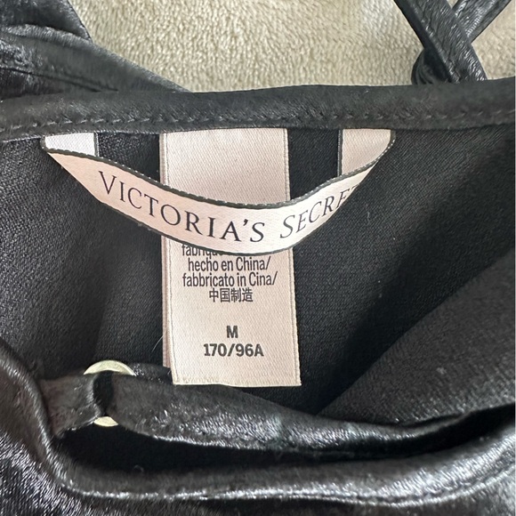 Victoria’s Secret Black Satin Slip Dress - LBD Spaghetti Strap Midi - Size M - Picture 9 of 9